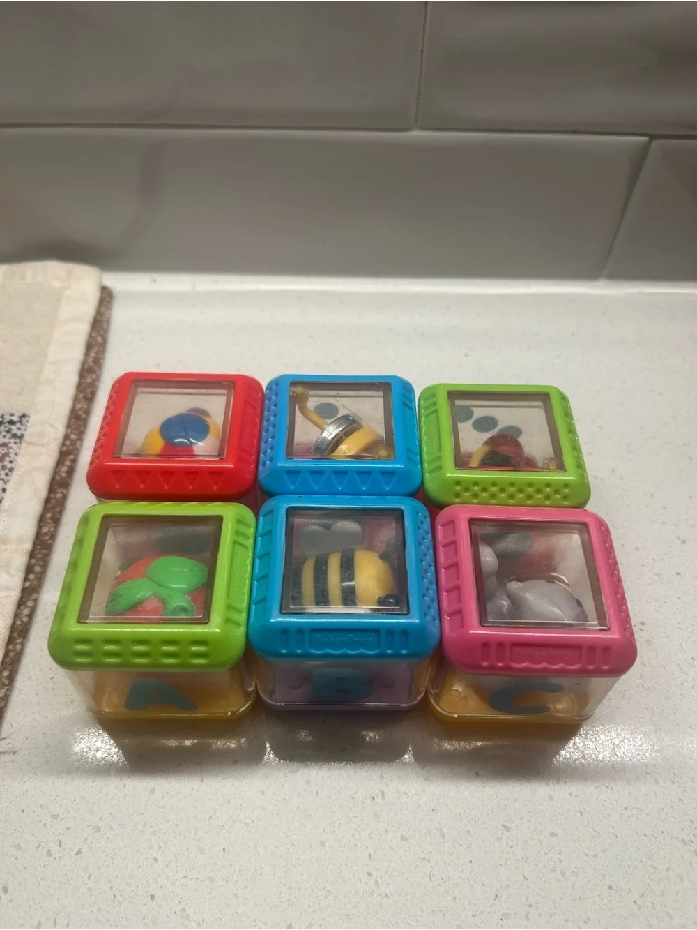 FISHER  PRICE  ABC 123 ALPHABET PEEK A BLOCKS vintage